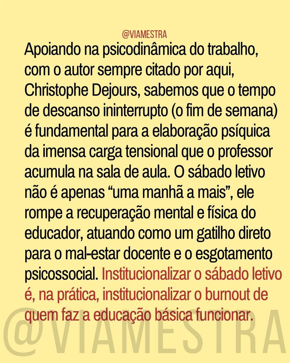 Repita: sábado letivo não é lei (3/10)