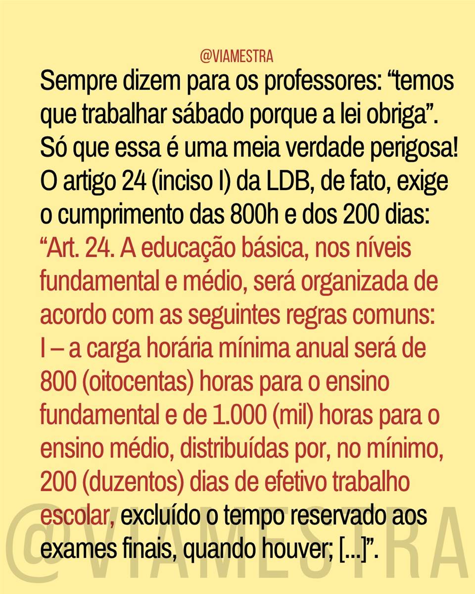 Como LDB e PPP podem extinguir os sábados letivos (3/10)
