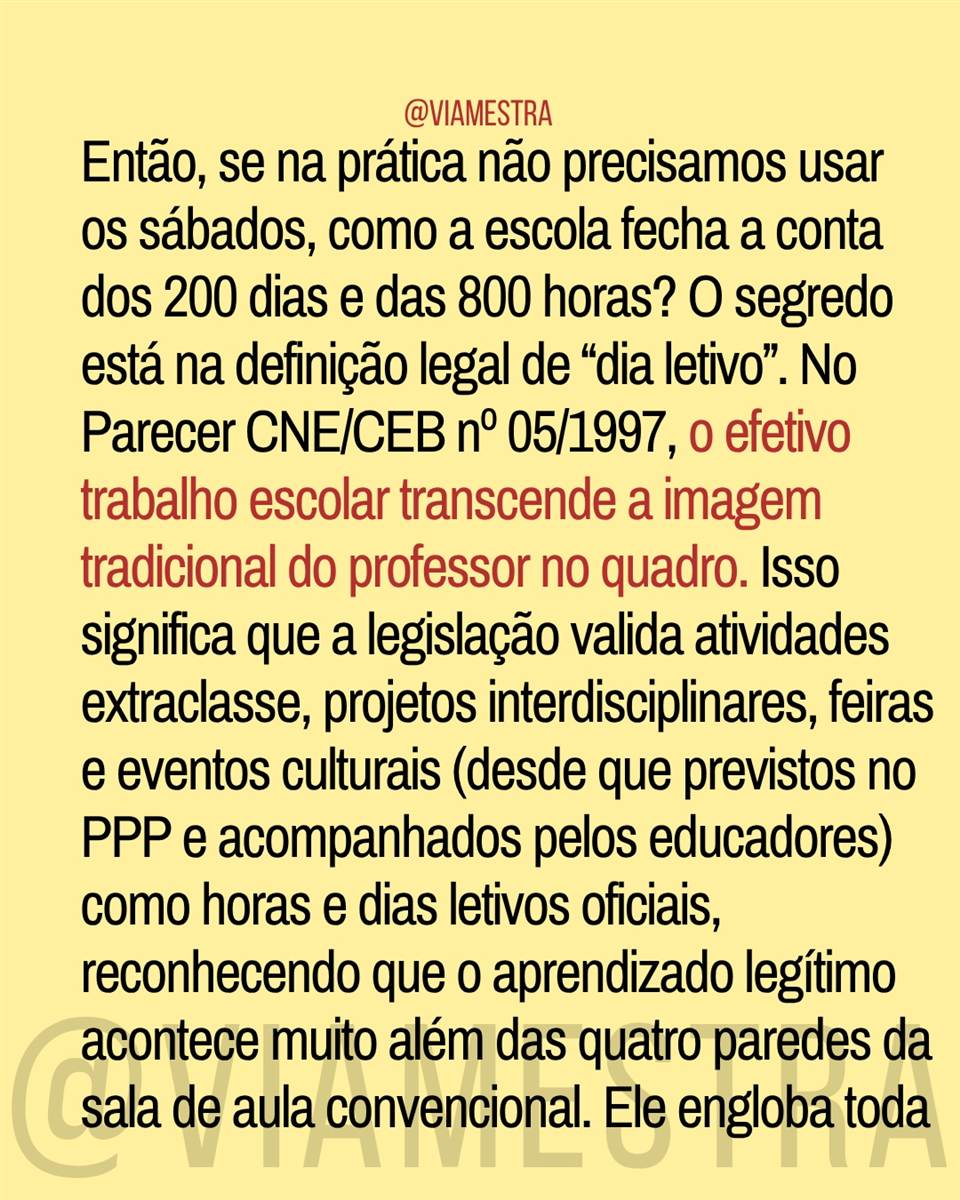 Repita: sábado letivo não é lei (5/10)