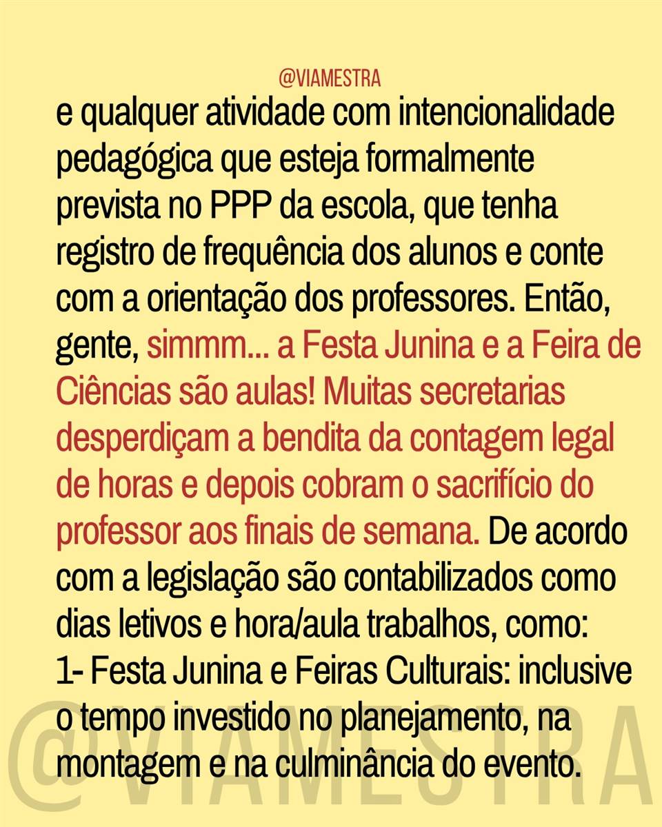 Repita: sábado letivo não é lei (6/10)