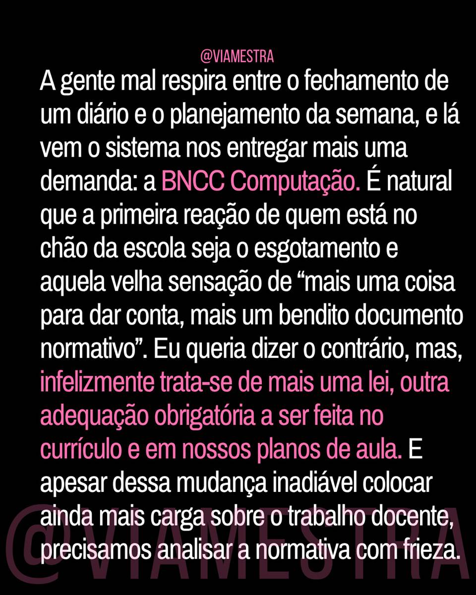 Professor(a), a BNCC Computação caiu no seu colo ou você nem a viu? (2/10)