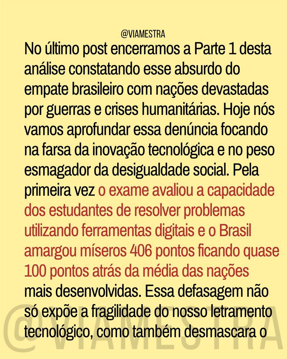 O Brasil no PISA/2025: entre o cinismo das manchetes e o emapte com nações em crises humanitárias (parte 2) (3/10)