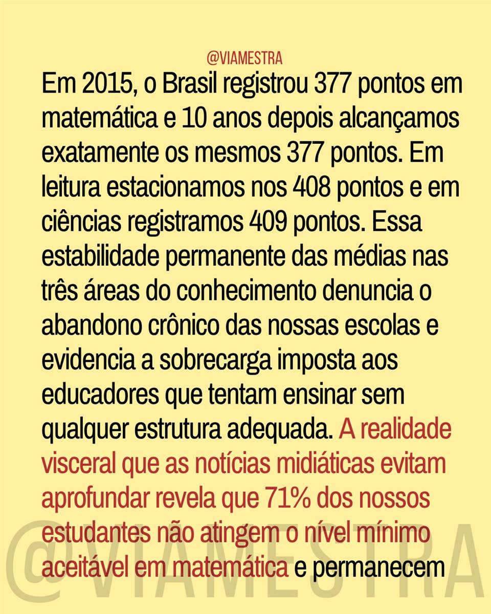 O Brasil no PISA/2025: entre o cinismo das manchetes e o empate com nações em crises humanitárias e conflitos geopolíticos (7/10)