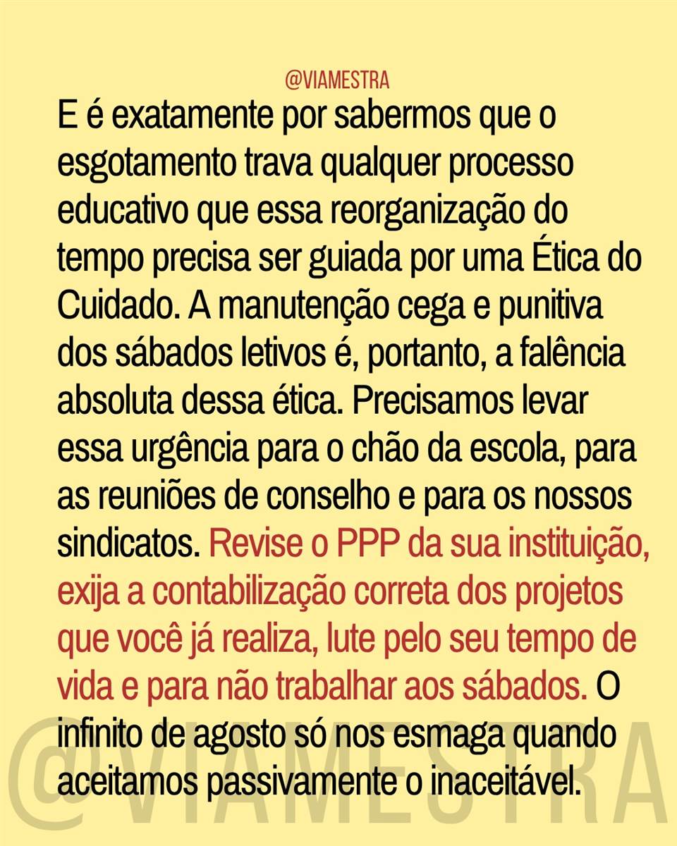 Repita: sábado letivo não é lei (10/10)