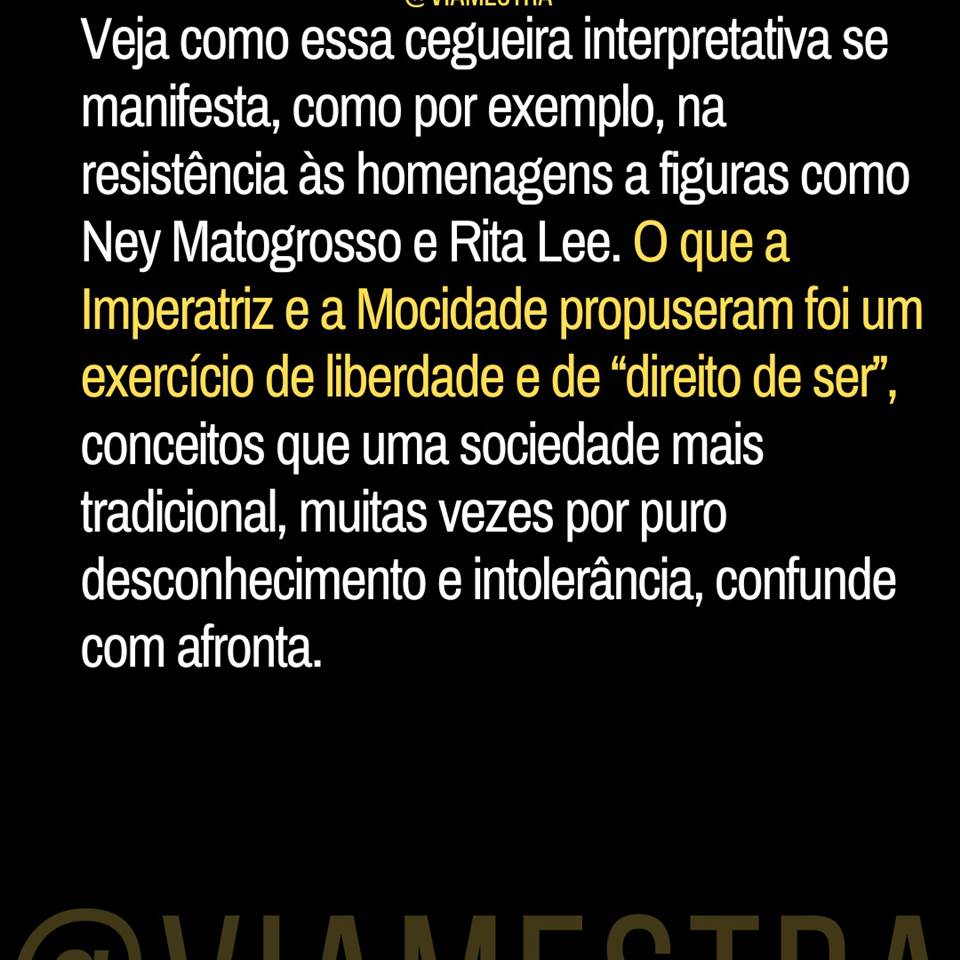 Quebrei o protocolo da nossa segunda-feira, eu sei. Mas há momentos em que o descanso não é apenas um intervalo, é poder viver longe das redes e das burocracias laborais. Desligar as demandas, sair do modo "produção" e apenas descansar o lombo e a mente, algo que nós, educadores, muitas vezes negligenciamos. E, pensando bem, talvez não haja dia mais simbólico que esta Quarta-feira de Cinzas, quando a poeira baixa e a euforia dá lugar à reflexão, para trazermos à tona uma análise mais sóbria sobre tudo o que acabamos de ver na avenida. (6/10)