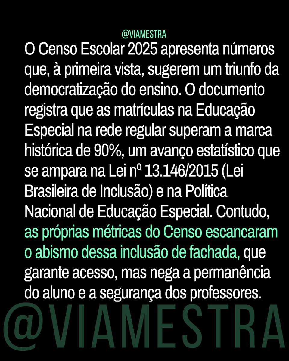 Censo 2025 e a farsa da inclusão: o abandono institucionalizado na Educação Especial (parte 4/5) (3/10)