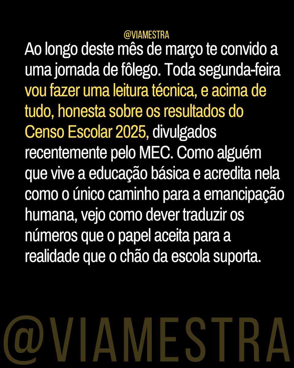 Vamos falar do Censo escolar 2025? (3/10)